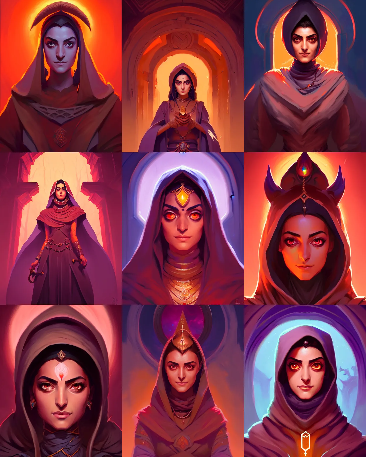 Prompt: symmetrical centered painted portrait, Maya Ali as a Gloomhaven mage, matte painting concept art, official fanart behance hd artstation by Jesper Ejsing, by RHADS and Makoto Shinkai and Lois van baarle and ilya kuvshinov and rossdraws