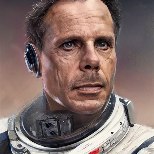 Image similar to portrait of a man by greg rutkowski, michael biehn as an space security officer, he is about 6 0 years old, military composure, wearing the tactical gear of weyland company, highly detailed portrait, digital painting, artstation, concept art, smooth, sharp foccus ilustration, artstation hq