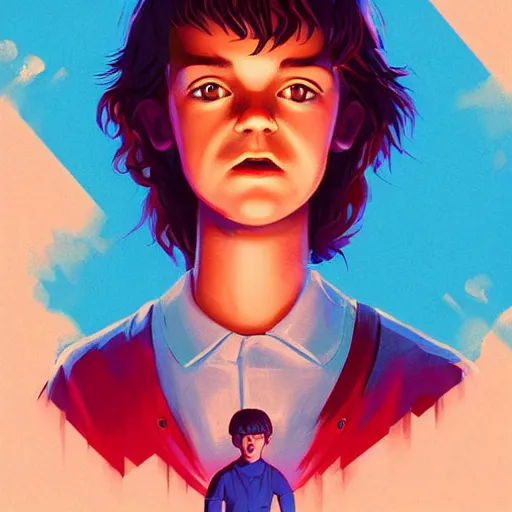 Image similar to face icon stylized minimalist stranger things, loftis, cory behance hd by jesper ejsing, by rhads, makoto shinkai and lois van baarle, ilya kuvshinov, rossdraws global illumination