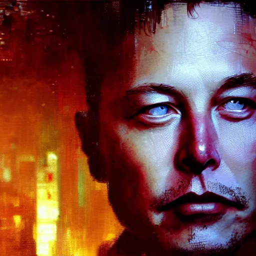 Prompt: elon musk, hyperrealistic portrait, bladerunner street, art of elysium by jeremy mann and alphonse mucha, fantasy art, photo realistic, dynamic lighting, artstation, poster, volumetric lighting, very detailed face, 4 k, award winning