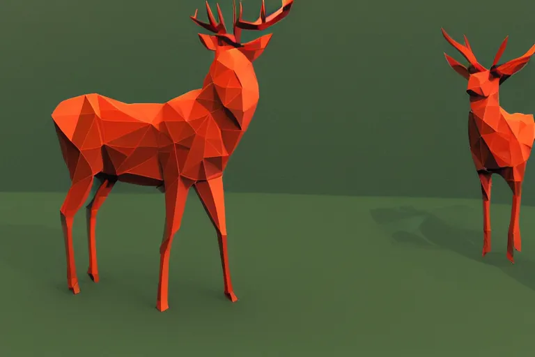 Image similar to lowpoly art of red deer