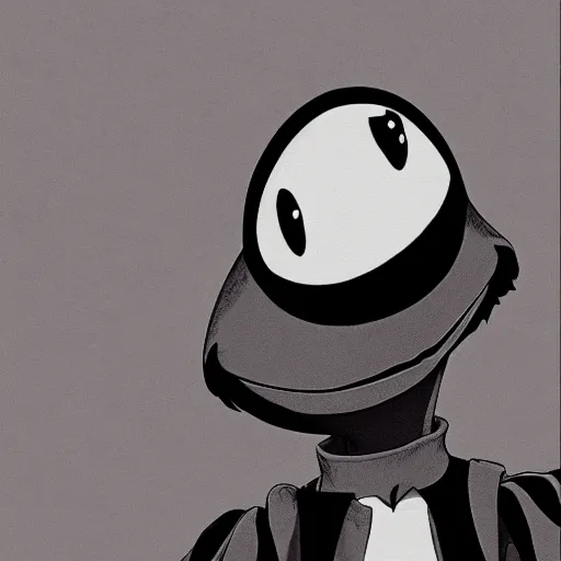 Image similar to Kermit the frog as an anime character, in the style of TV anime afro samurai, Key Frame, Top rated of pixiv, High Detail, Medium Shot, Dusk