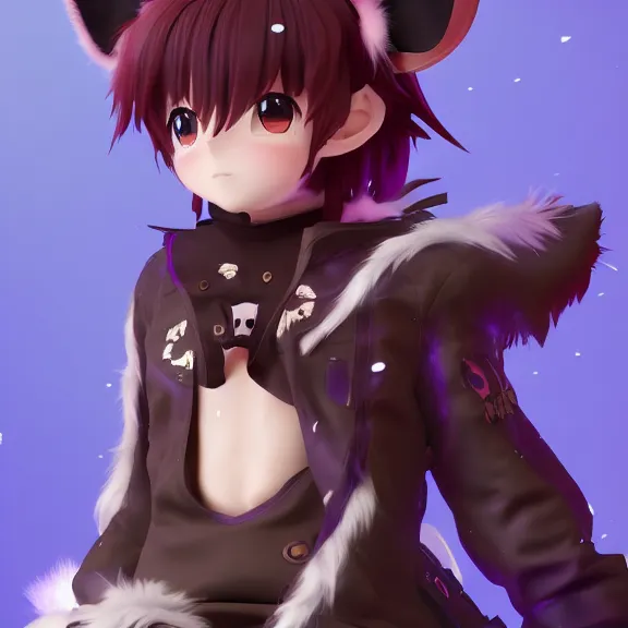 Image similar to 3D render of a cute anime boy with cat ears and tail, fantasy artwork, fluffy, mid-shot, award winning, hyper detailed, very very very beautiful, studio lighting, artstation, unreal engine, unreal 5, 4k, octane renderer