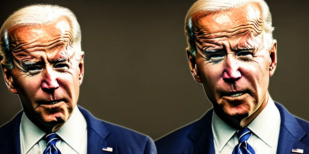 Image similar to film still of joe biden 3 0 0 movie, 8 k, cinematic lighting, moody sky