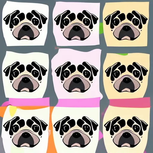 Image similar to cute pug color splash vector