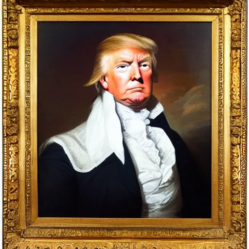 Image similar to donald trump, portrait by gilbert stuart