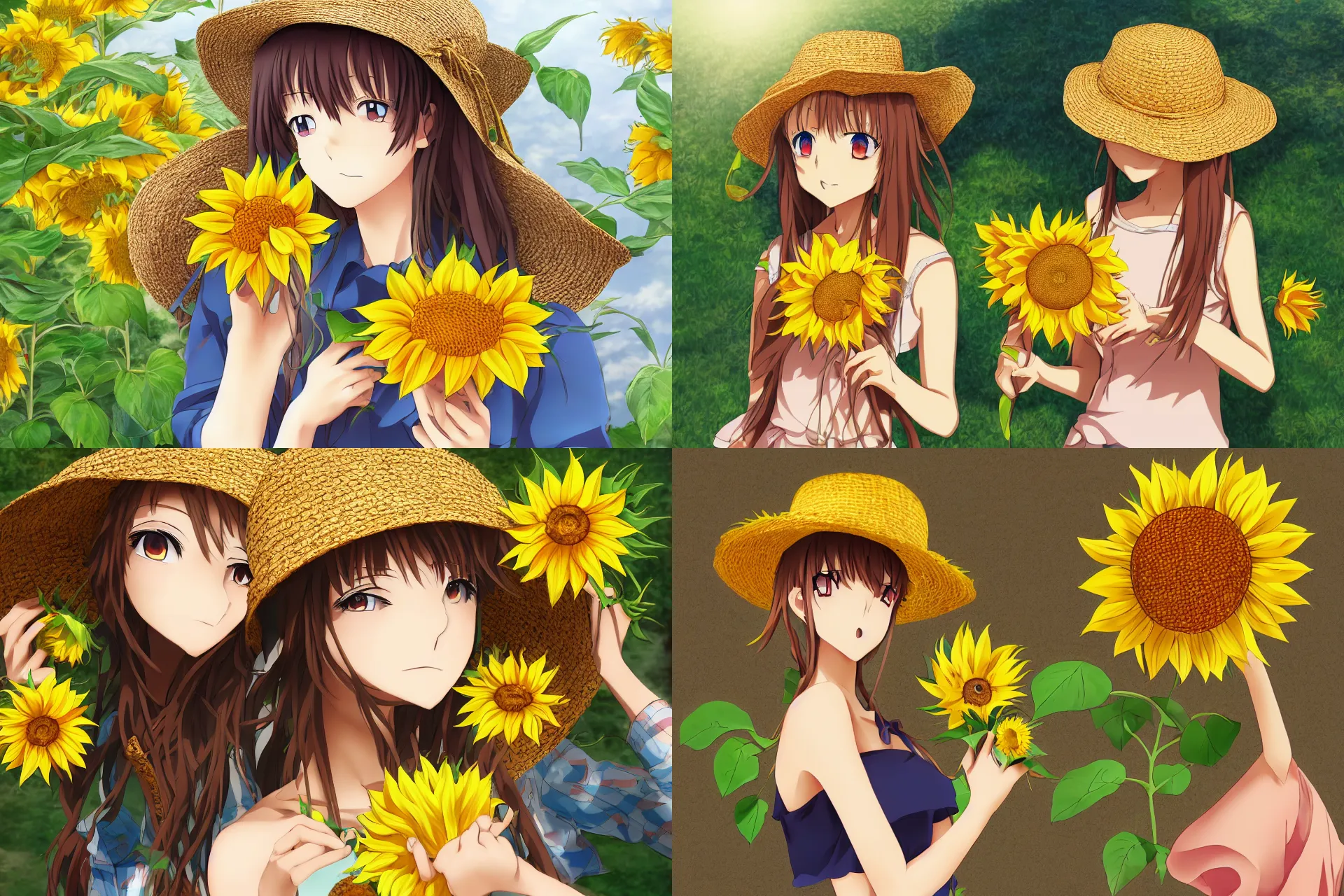 Sunflower Anime Girl Anime Poster,Anime High-Definition Mural,Anime  Portraits Mural,Art Wall Home Decoration 50x70cm（20x28inch） No Frame :  Amazon.ca: Home