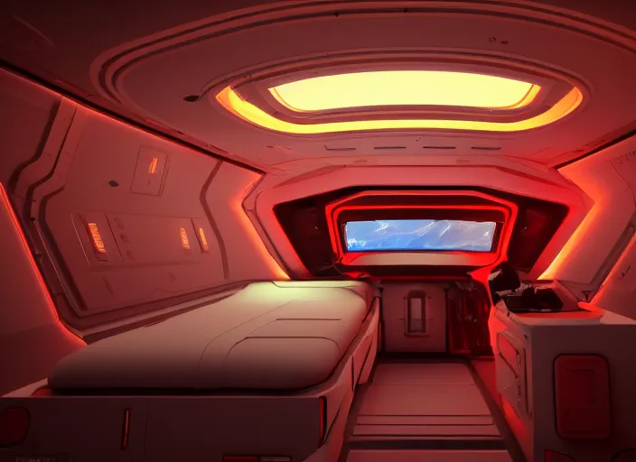 Image similar to the interior of a spaceship, alien beings, technology, ultra realistic, v - ray, redshirt render, corona render, 8 k,