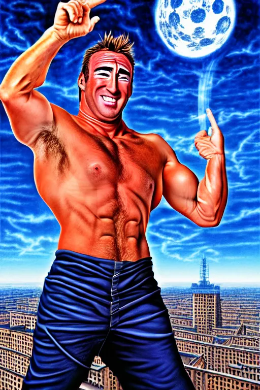 Prompt: hyperrealism billy herrington as a ninja wallpaper in style of rob gonsalves and giger and araki nobuyoshi