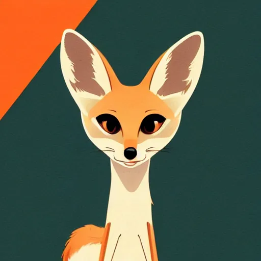 Image similar to fennec fox, clean cel shaded vector art. shutterstock. behance hd by lois van baarle, artgerm, helen huang, by makoto shinkai and ilya kuvshinov, rossdraws, illustration, foolish