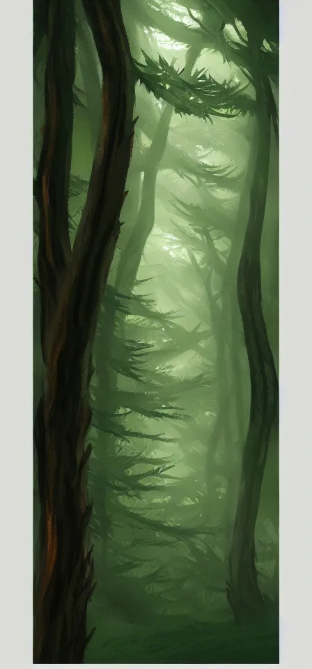 Prompt: smooth forest colors. gouache painting by the award - winning concept artist, bloom, chiaroscuro, backlighting, depth of field.