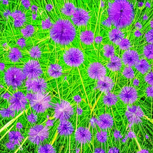 Image similar to ultraviolet spectrum closeup photo of dandelions, Baader U Venus filter, ultraviolet photography