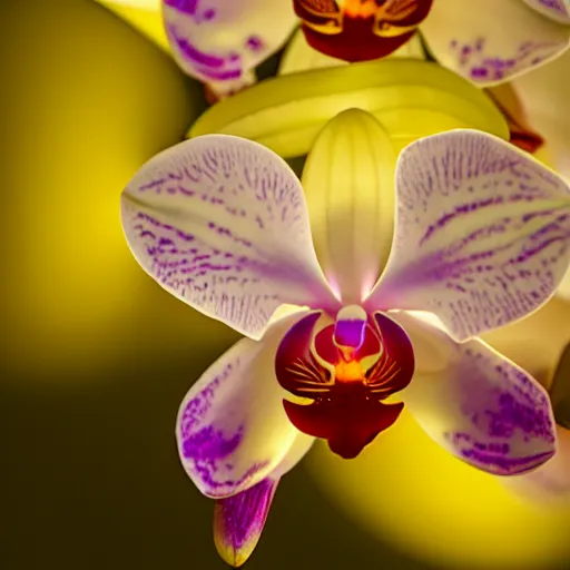 Prompt: orchid glowing in the dark