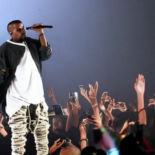 Image similar to kanye west performing at plaza de bolivar in armenia quindio
