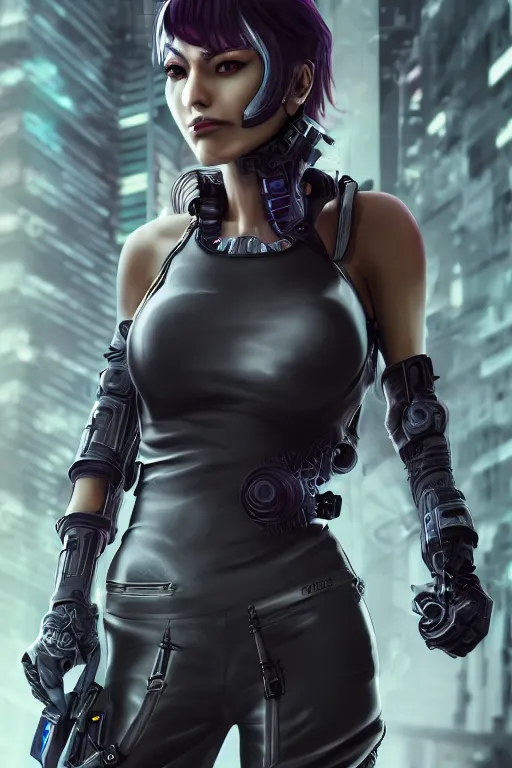 Image similar to heroine, beautiful, cyberpunk female Ninja,ultra detailed, digital art, 8k ,character ,realistic, portrait, hyperrealistic