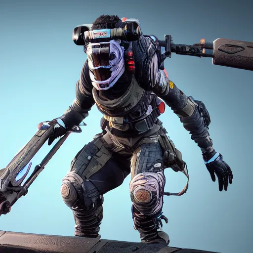 Image similar to wraith from apex legends, 2 4 0 fps, 4 k, in game render