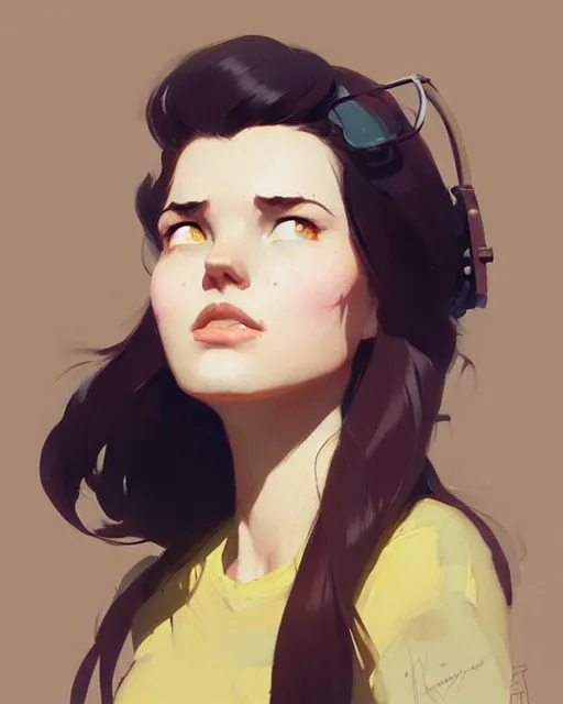 Prompt: hyper - realistic portrait of beautiful female readhead curvy hair adventurer by atey ghailan, by greg rutkowski, by greg tocchini, by james gilleard, by joe fenton, by kaethe butcher, dynamic lighting, gradient light yellow, brown, blonde cream and white color scheme, grunge aesthetic