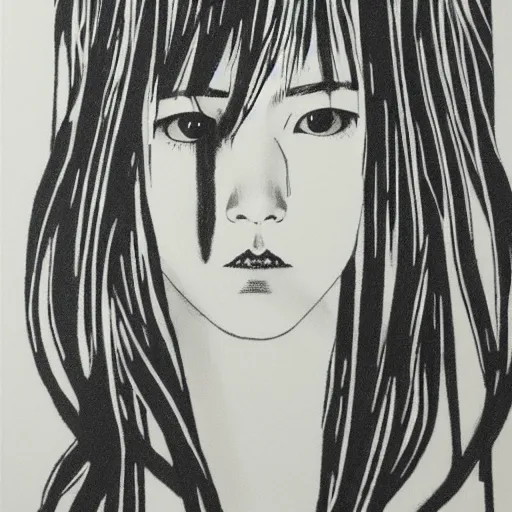 Image similar to Harry Weisburd Artwork Black Wet Hair, Hachishakusama (Eight-Feet-Tall) #One shot - Goddess