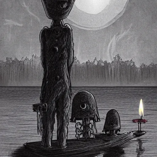 Image similar to candle cove creepypasta concept art