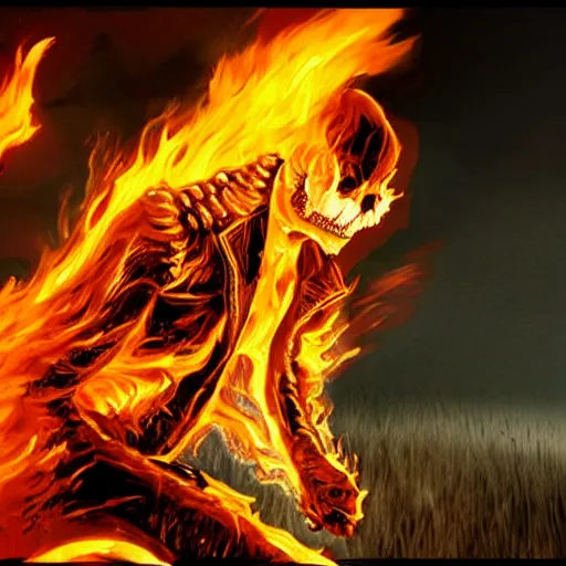 Image similar to ghost rider. Photorealistic.