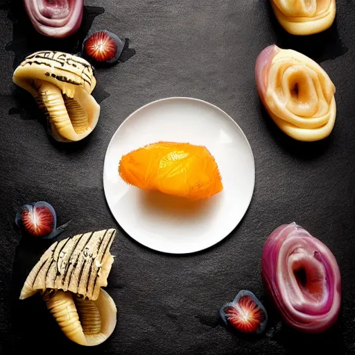 Image similar to futuristic and disgusting food, professional food photography