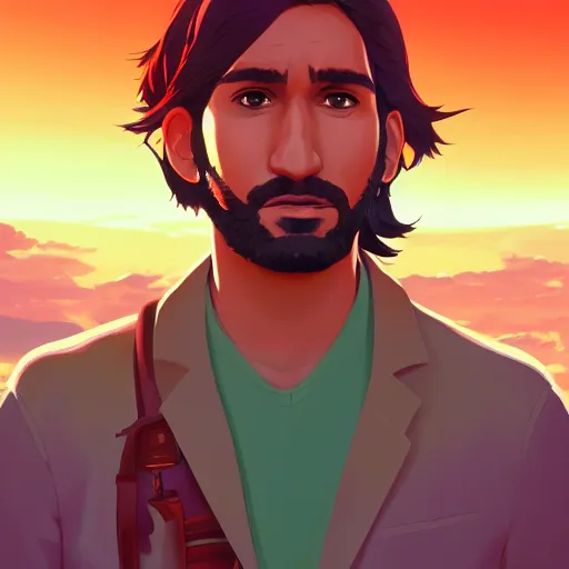 Prompt: portrait of sayid jarrah from lost, island background, rich vivid colors, ambient lighting, dynamic lighting, 4k, HQ, official media, anime key visual, makoto shinkai, ilya kuvshinov, lois van baarle, rossdraws, detailed, trending on artstation