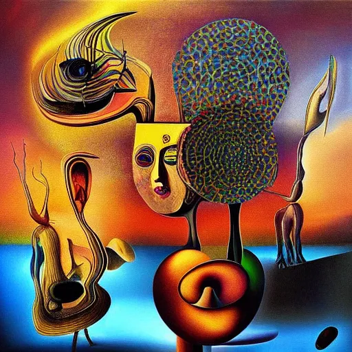 Prompt: An award winning painting called “a lucid dream”, in the style of salvador dali