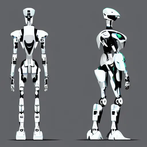 Image similar to “Front and back full body full height, Sleek Futuristic Biped Mecha, super high resolution photo. Square Aspect. Front and Rear. Orthographic Engineering Diagram.”