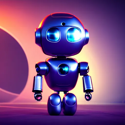 Image similar to a cute little robot in a space. super realistic 8 k render of a dark hooded powerful elegant, cinematic composition