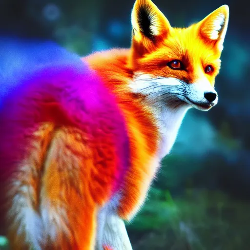 Prompt: ethereal ethereal ethereal ethereal fox, colorful, bright, award winning photo, 8k