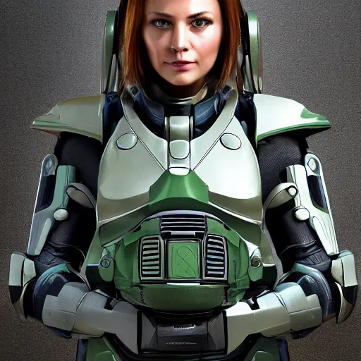 Prompt: portrait of gorgeous female master chief ultra hd realistic render, symmetrical and beautiful, 8K UHD,
