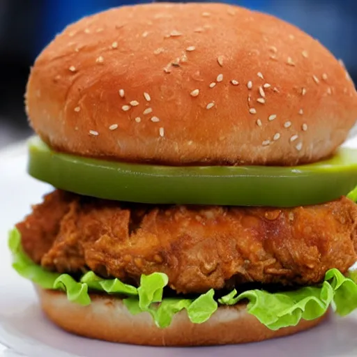 Image similar to fried chicken cheeseburger