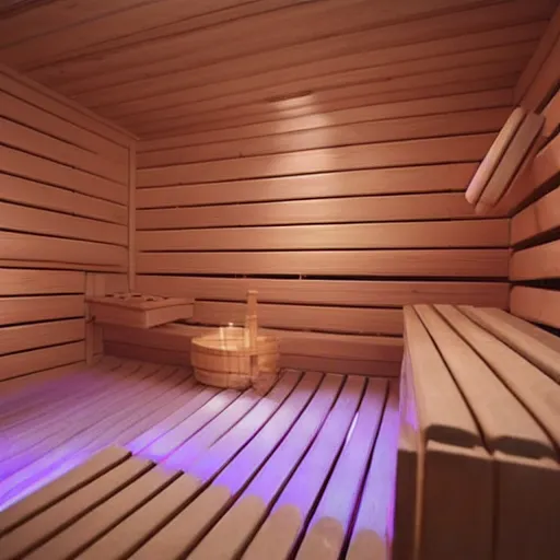 Prompt: a cozy sauna