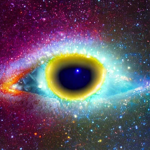 Prompt: galaxy reflection in a eye