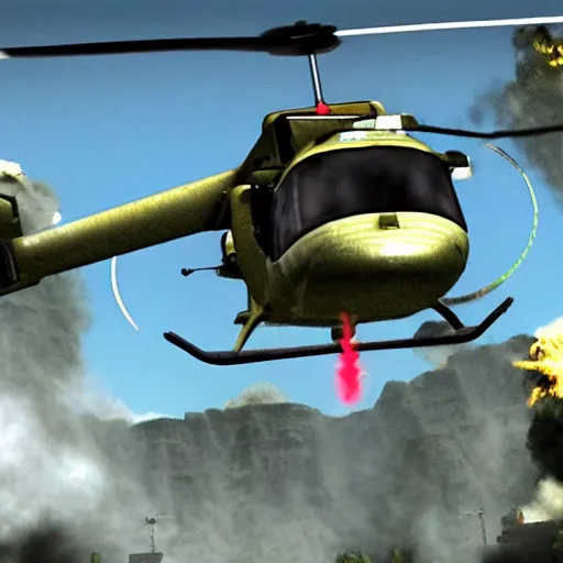 Prompt: a bold helicopter pilot named jymmybob in the hit game battlefield bad company 2