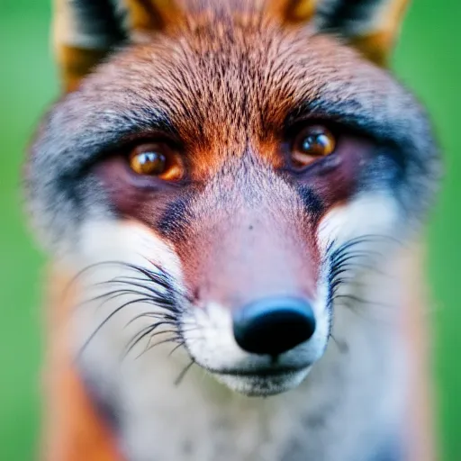 Prompt: Closeup of Fox dressed in a modern American general uniform, 85mm f/1.4