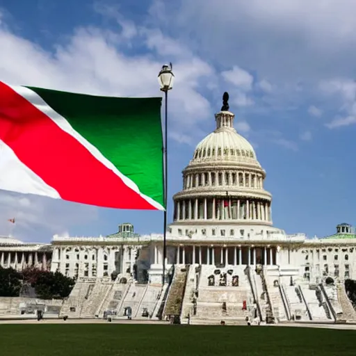 Image similar to mexican flag placed in the capitol