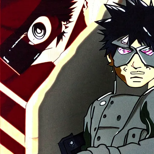 Image similar to solid snake in cowboy bebop, anime style, beautiful