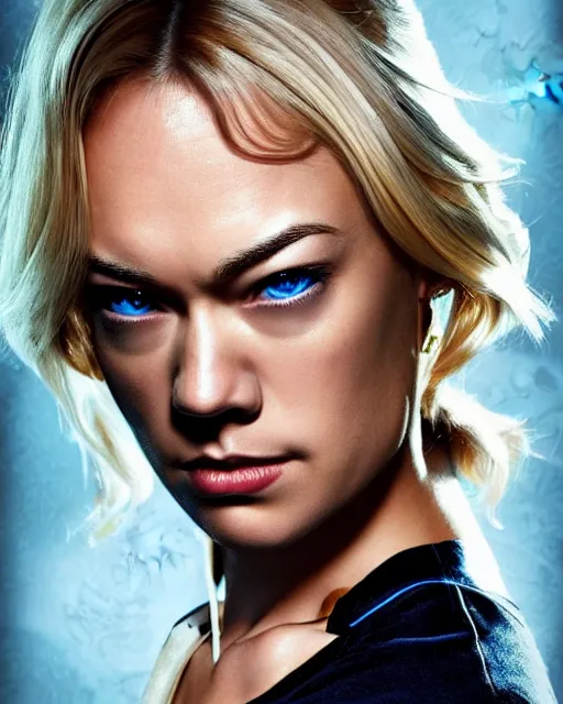 Image similar to yvonne strahovski in a spy outfit, anime medium shot, very anime, ambient lighting, perfect composition, ambient lighting, beautiful face, very extremely detailed blue eyes, eyes in the focal point, smooth shading, digital art