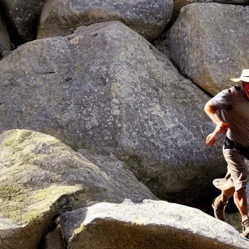 Image similar to Indiana Jones running from boulder trap in ancient temple