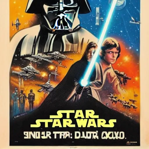 Prompt: a retro star wars poster