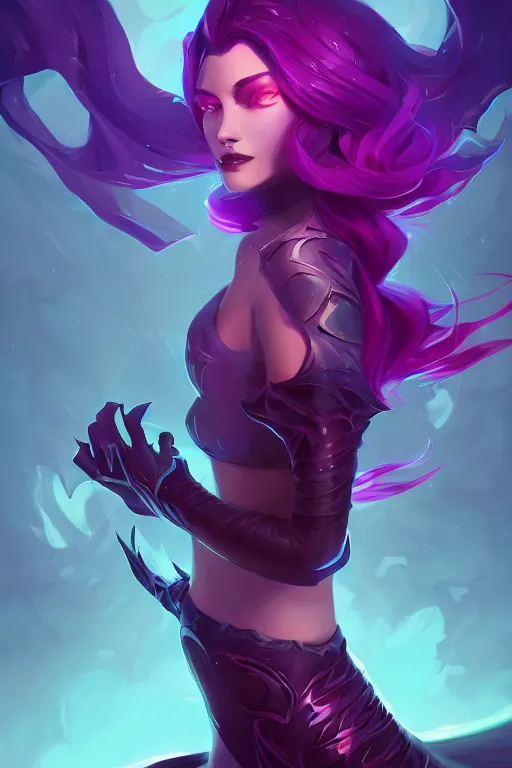 Prompt: evelynn league of legends wild rift hero champions arcane magic digital painting bioluminance alena aenami artworks in 4 k design by lois van baarle by sung choi by john kirby artgerm style pascal blanche and magali villeneuve mage fighter assassin