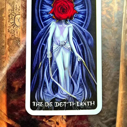 Image similar to the death tarot card, sacred rose