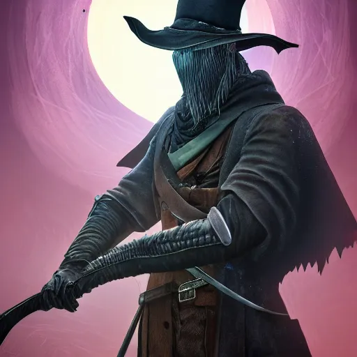 Prompt: A portrait of a character from Bloodborne, in the style of Steven Universe, 4k, trending on artstation, tasteful, bokeh, hyperrealistic, highly detailed, good proportions