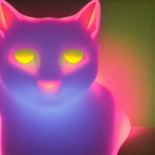 Prompt: a jello textured cat, glowing