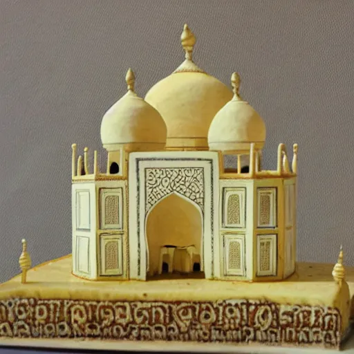 Image similar to cheese a reconstruction of the cheese taj mahal made ot of different cheeses, cheese