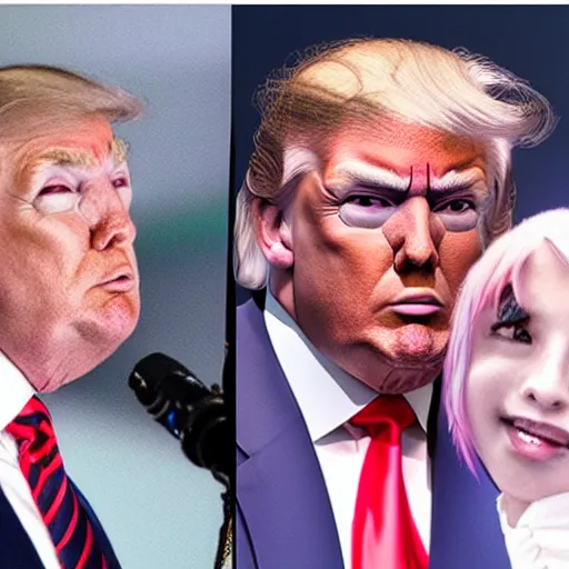 Image similar to donald trump as an anime girl character