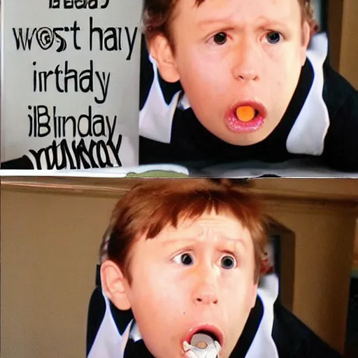 Image similar to the worst birthday ever.