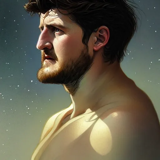 Prompt: Harry Maguire with a majestic beard, D&D, fantasy, intricate, elegant, highly detailed, digital painting, artstation, concept art, matte, sharp focus, illustration, art by Artgerm and Greg Rutkowski and Alphonse Mucha