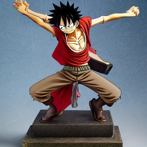 Image similar to Luffy as a Statue, epic detail, anime, sharp focus,